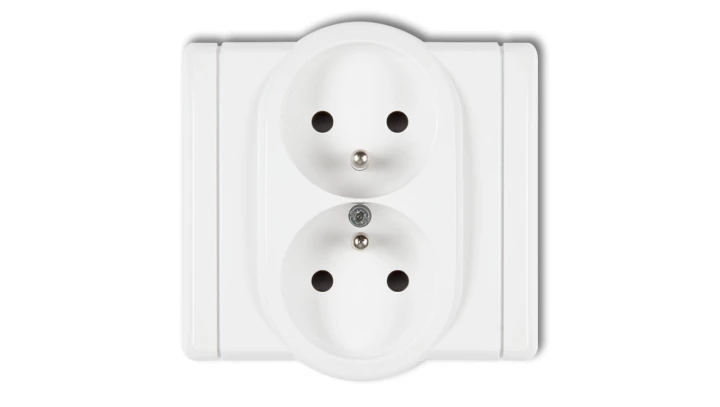 FLEXI Gniazdo podwójne z/u biały FGP-2zp