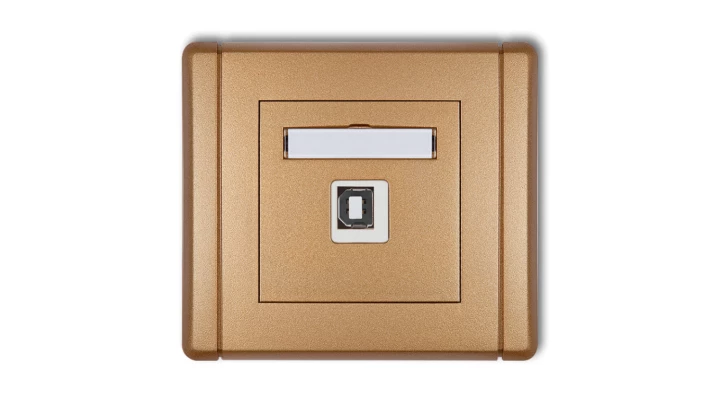 FLEXI Gniazdo pojedyncze USB-AB złoty metalik 8FGUSB-3