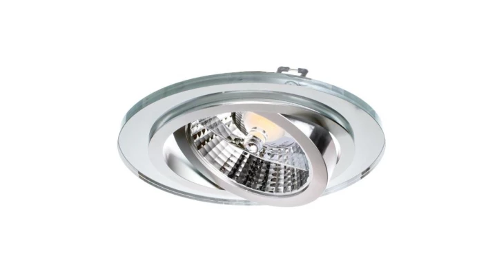 Oprawa szklana GLASSO-O-S-111 okrągła srebrna wpuszczana do żarówek o średnicy 111mm ES111 AR111 QR111