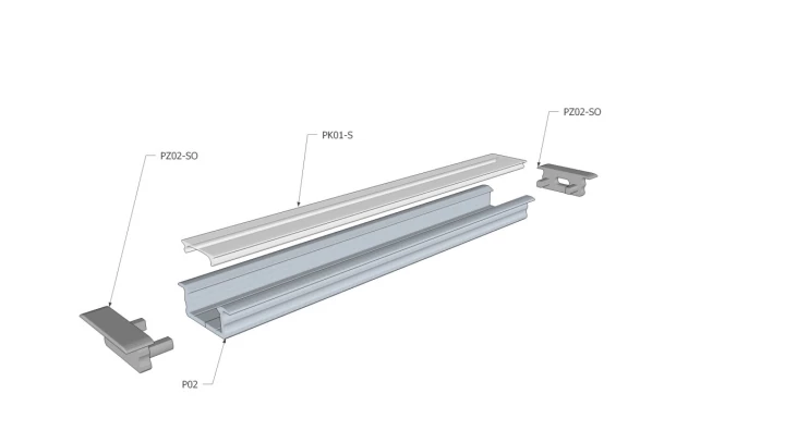 Profil P02 lakierowany proszkowo zielony P02-2M-G /2m/