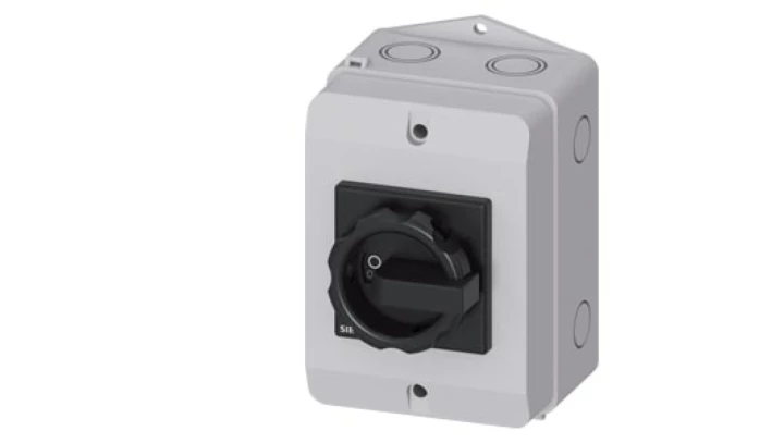 Rozłącznik główny w obudowie 3P 25A 9.5kW AC23A 400V styki pom 1Z 1R pokrętło czarne 3LD2164-1GP51