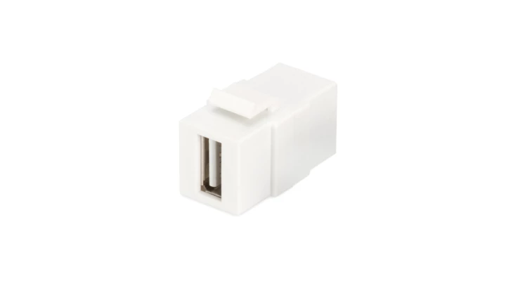 Moduł Keystone USB 2.0 łącznik do gniazd i pustych paneli żeński/żeński biały DN-93400