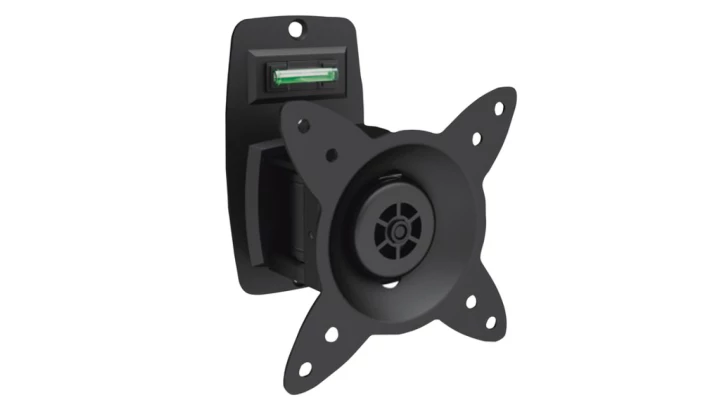 Uchwyt ścienny pojedynczy 1xLCD max 27 cali max obciążenie 15kg obrotowy 360st(PIVOT) poziomnica DA-90350