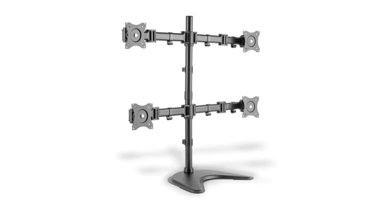 Stojak biurkowy poczwórny 4xLCD max 27 cali max obciążenie 8kg uchylno-obrotowy 360st(PIVOT) DA-90364