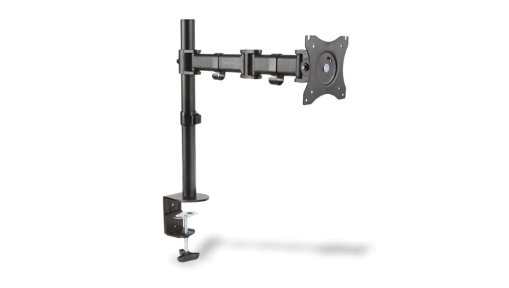 Stojak biurkowy pojedycz z zaciskiem 1xLCD max 27 cali max 8kg uchylno-obrotowy 360st(PIVOT) DA-90361
