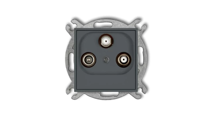 MINI Gniazdo antenowe 2 wyjścia SAT + TV grafitowy mat 28MGSN