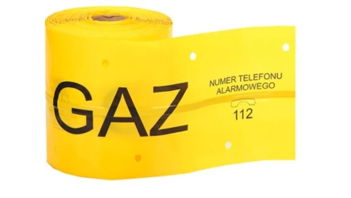 Folia żółta 20 cm, z nadrukiem, z wkładką stalową TOL-Gn1/20 L-100