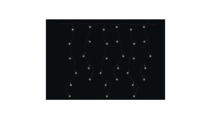 Oświetlenie świąteczne XMAS sople 120LED 2,3m 3xAA ciepła biała ZY2059