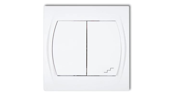 LOGO Łącznik jednobiegunowy ze schodowym biały LWP-10