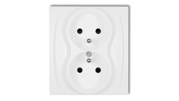 LOGO Gniazdo podwójne z/u biały LGP-2zp