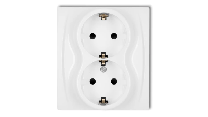 LOGO Gniazdo podwójne z/u SCHUKO biały LGP-2sp