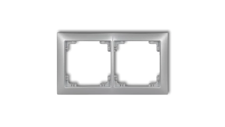 DECO Ramka uniwersalna podwójna z tworzywa DECO Soft srebrny metalik 7DRSO-2