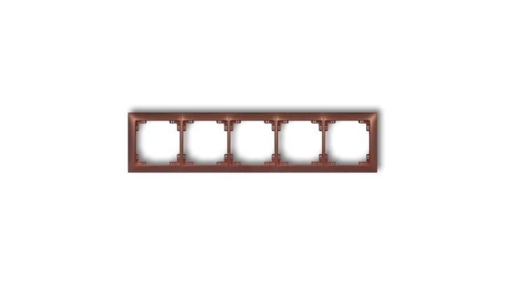 DECO Ramka uniwersalna pięciokrotna z tworzywa DECO Soft brązowy metalik 9DRSO-5
