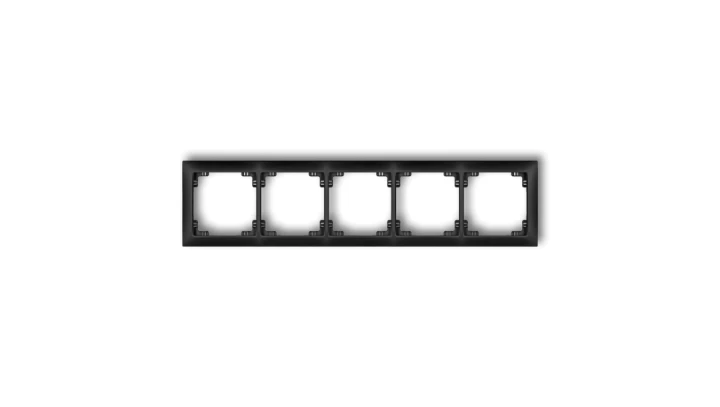 DECO Ramka uniwersalna pięciokrotna z tworzywa DECO Soft czarny mat 12DRSO-5