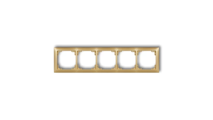 DECO Ramka uniwersalna pięciokrotna z tworzywa DECO Soft złoty 29DRSO-5