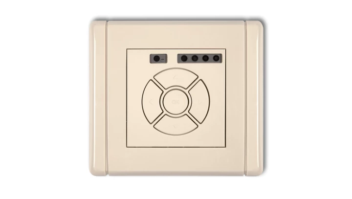 FLEXI Elektroniczny sterownik roletowy (przycisk centralny/dodatkowy) beżowy 1FSR-6