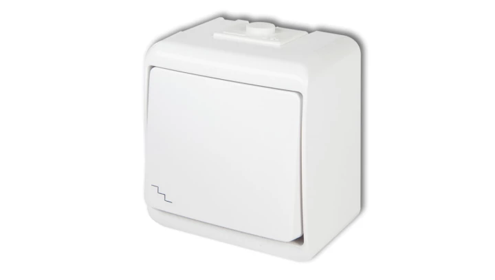 JUNIOR Łącznik schodowy biały IP54 WHE-3