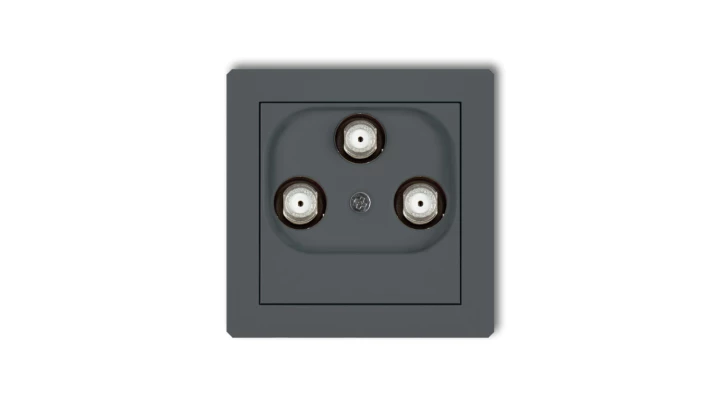 DECO Gniazdo multimedialne 3F DATA (UPC) grafitowy mat 28DGMU