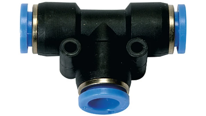 Trójnik wtykowy T z tworzywa sztucznego do węża 14, 138.014