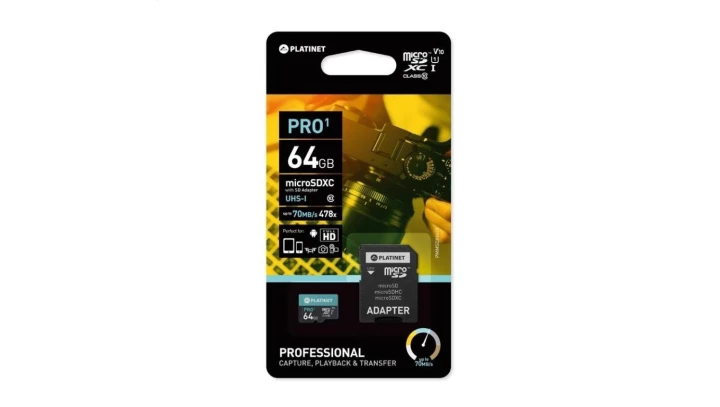 MicroSDxc secure digital + adapter sd 64gb class10 ui 70mb/s 43998 PMMSDX64UI