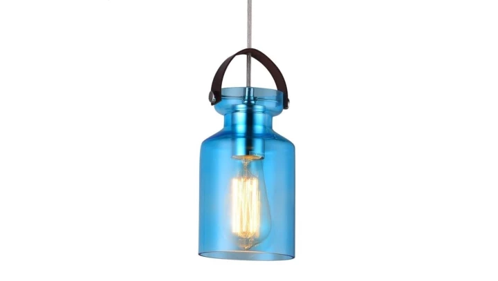 Lampa pendant zefir p161051 e27 glass niebieskie 12x20 44018 PPL022BL