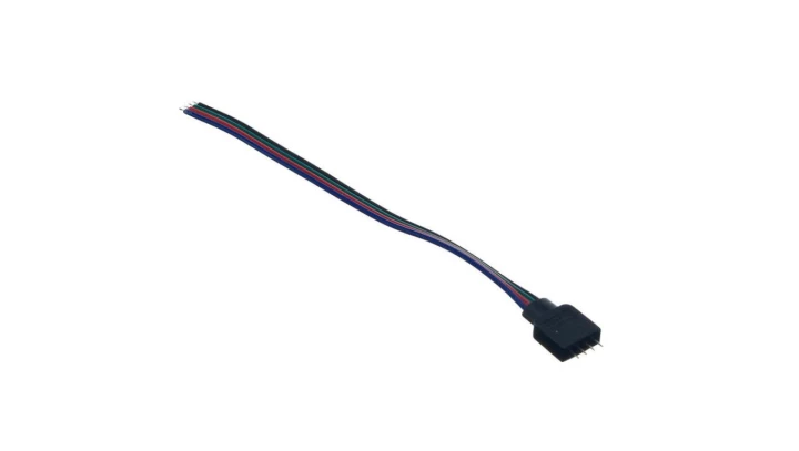 Złączka do taśmy led rgb 10mm 4-pin męska z kablem bez klik