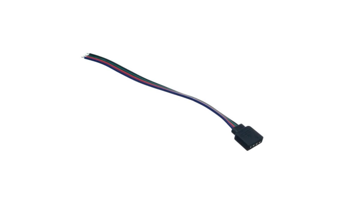 Złączka do taśmy led rgb 10mm 4-pin żeńska z kablem bez klik