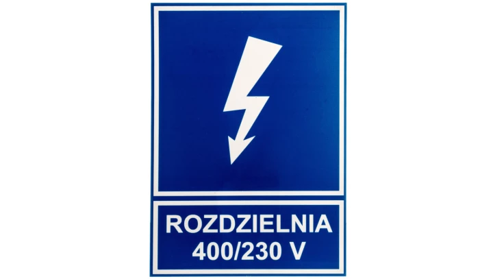Tabliczka /znak informacyjny/ TZI 148X210P /ROZDZIELNIA 400V/230V E04TZ-01042141300