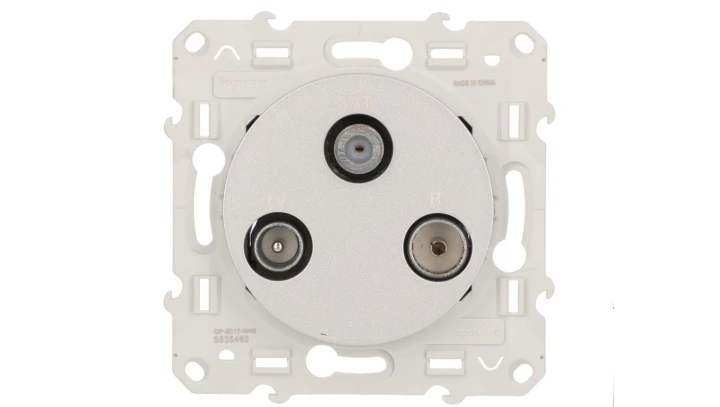 Odace Gniazdo antenowe R/TV/SAT końcowe aluminium S53D460