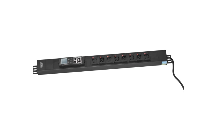 Listwa monitorująca pionowa wtyk zasilający DIN49440 16A 250V 8xC13 10A 250V 16A DN-IP-V-2-8C13