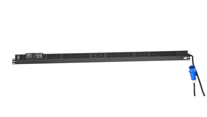 Listwa monitorująca wtyk zasilający IEC 60309 16A 250V gniazda 18xC13 10A 250V 6xC19 16A 250V 16A DN-IP-V-3-18C13-6C19