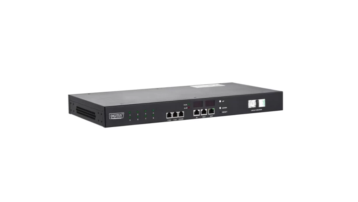 Listwa monitorująco-przełączająca 1U gniazdo zasilające IEC320 C20 16A 250V gniazda 8xC13 16A DN-IP-H-1-8C13