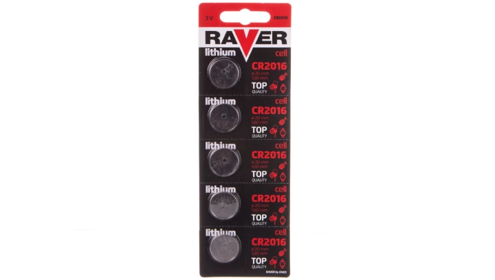Bateria litowa RAVER CR2016 /blister 5szt./ B7316
