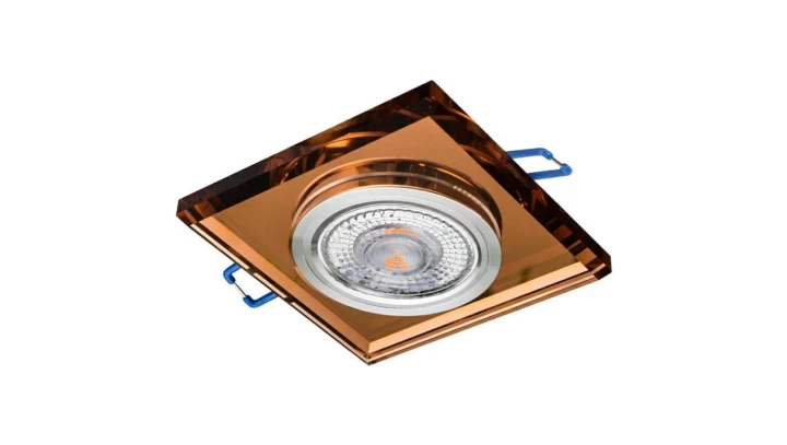 Oprawa szklana GLASSO-K-A kwadrat amber 90x8 halogenowa wpuszczana premiumled