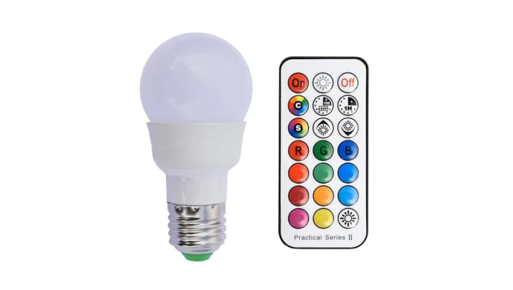 Żarówka E27 RGBNW 3W (3W RGB+ 3W NW) rgb + neutralna biała + pilot