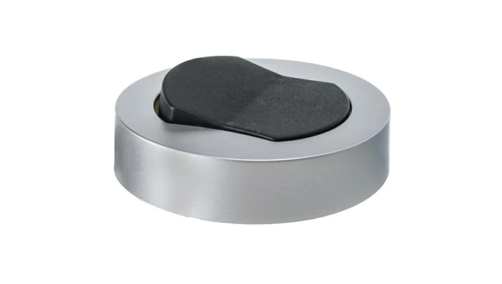 Włącznik meblowy srebrny nawierzchniowy fi65 230V 2,5A z kablem 2m 2x0,75mm2 (srebrno czany)