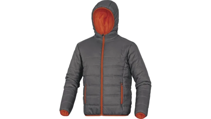 Kurtka puchowa pikowana z poliamidu kolor szaro-pomarańczowy rozmiar M DOONGRTM