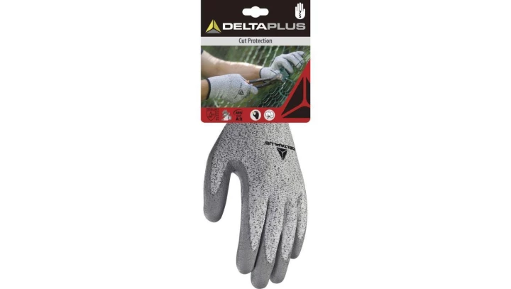 Rękawica dziana Econocut - Wnętrze Dłoni Powleczone Pu - Ścieg 13 kolor szary 9 DPVECUT34GR09