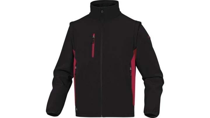 Kurtka Softshell 96 poliester 4 Elastan. Odpinane Rękawy kolor czarno-czerwony rozmiar XXL MYSE2NRXX