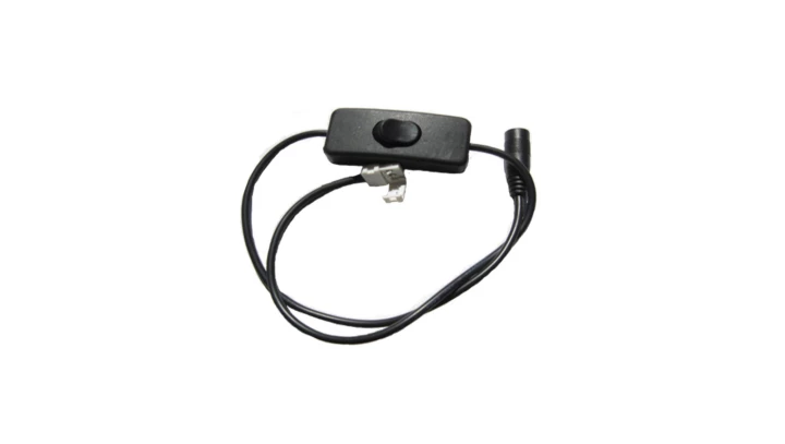 Złączka DC żeńska + klik 8mm + włącznik 2,1/5,5