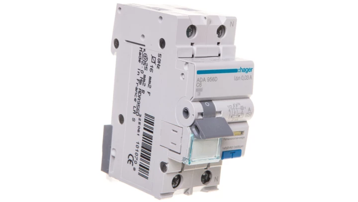 Wyłącznik różnicowo-nadprądowy 2P 6A C 0,03A typ A ADA956D