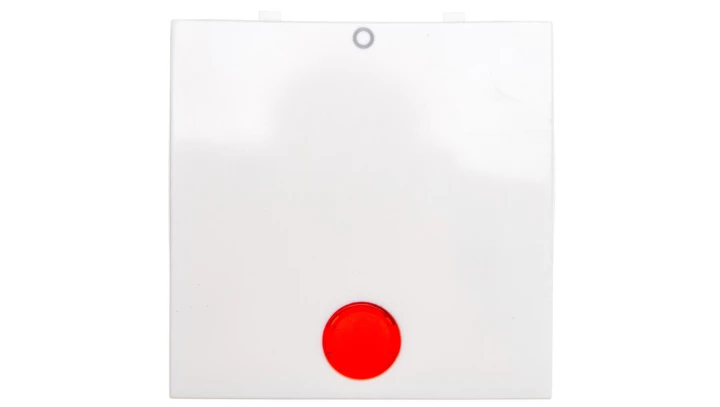 B.Kwadrat Klawisz z czerwoną soczewką symbol /0/ biały 5316248999