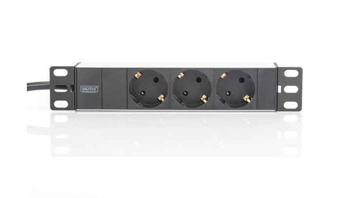 Listwa zasilająca do szaf rack (PDU) 10 cali 3x Schuko DN-95411