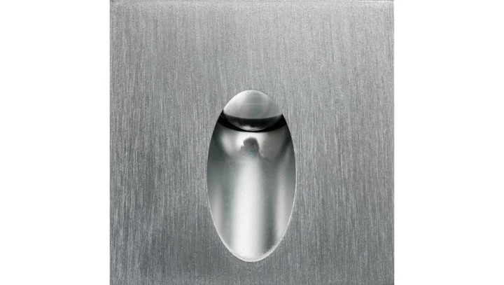 Lampa oprawa schodowa LED STEPI SB/WW Srebrna Szczotkowana Ciepła biała 3000K kwadrat do puszki fi 60 12V DC