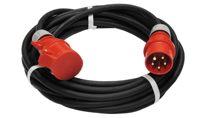 Przedłużacz budowlany elCORD z inwerterem faz CEE 16A 400V IP44 10m H07RN-F 5G1,5 (gumowy OPD) z wt. i gn. CEE 16A-5P 31255100