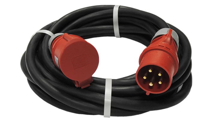 Przedłużacz budowlany elCORD z inwerterem faz CEE 32A 400V IP44 10m H07RN-F 5G6 (gumowy OPD) z wt. i gn. CEE 32A-5P 31356100