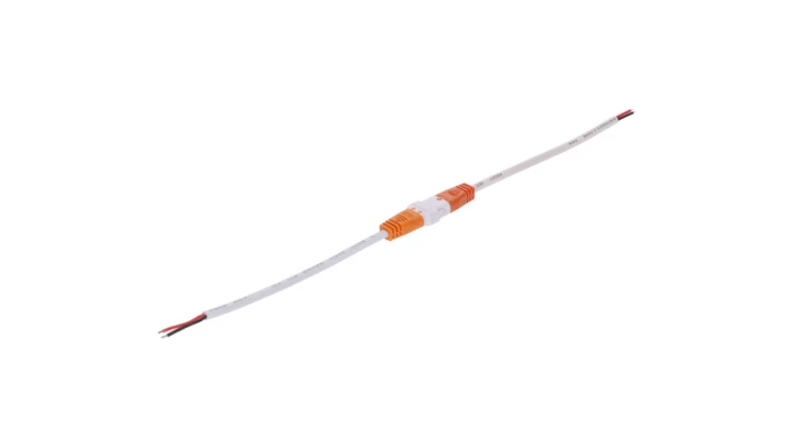 Złączka 2-pin KLIK wtyk+gniazdo 15+15cm biała 22awg