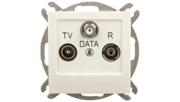 AS Gniazdo antenowe RTV DATA ecru GPA-GD/m/27