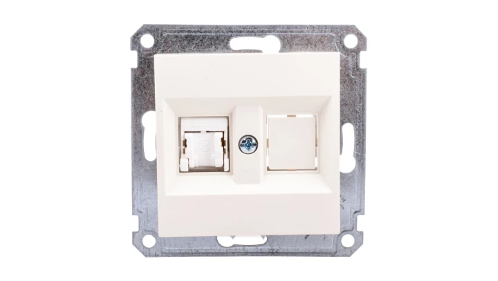 LUMINA2 Gniazdo komputerowe pojedyncze RJ45 Cat.5e UTP kremowe WL2111