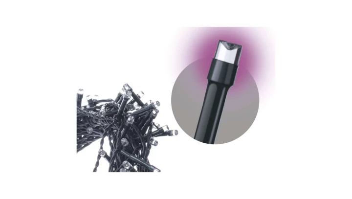 Łańcuch XMAS connect 5 1,2W 100LED 10m IP44 różowy ZY1931